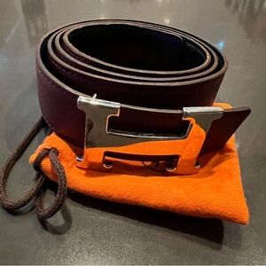 Hermes Reversible Leather Belt Men's